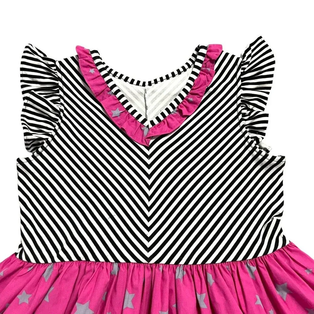 Eleanor Rose 7-8Y Magenta Stars Harper Dress